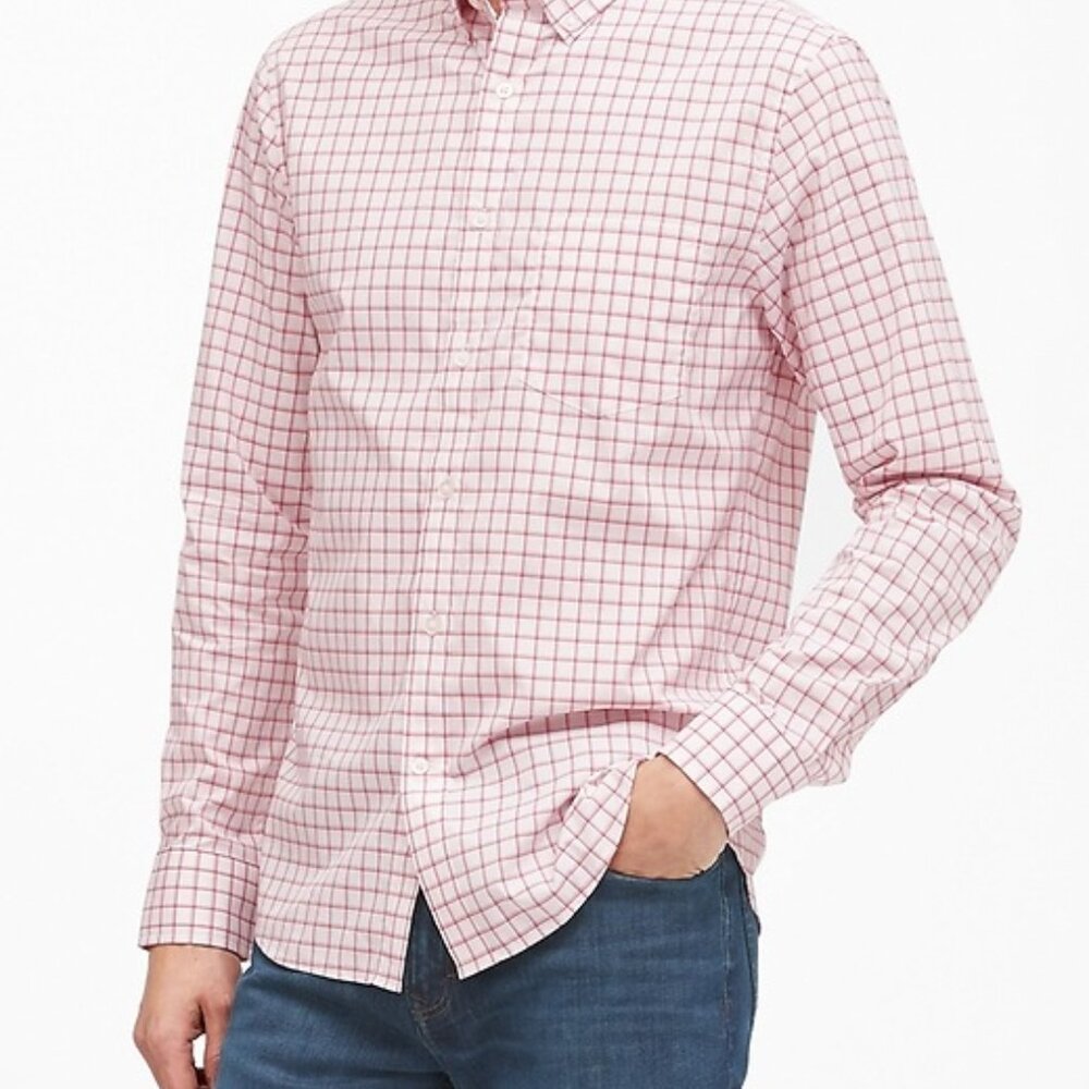 Banana Republic - Large Tall - Slim-Fit Tech-Stretch Cotton Shirt